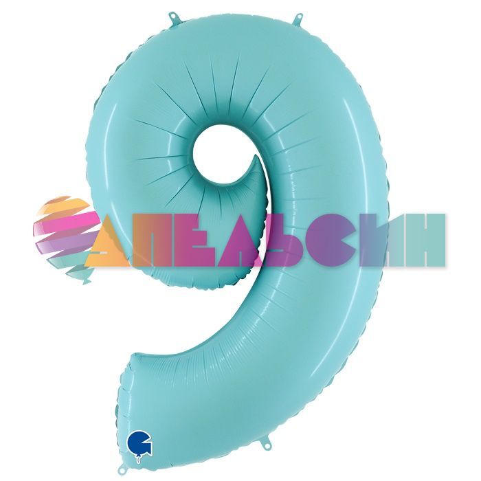 Шар цифра Голубой G40"/102см ментол 9 (Италия) 1207-3342 069PB